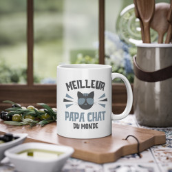 Mug Humour Meilleur Papa chat du monde tasse céramique  drôle idée cadeau originale anniversaire femme homme fille garçon