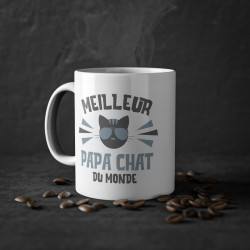 Mug Humour Meilleur Papa chat du monde tasse céramique  drôle idée cadeau originale anniversaire femme homme fille garçon