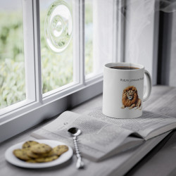 Mug personnalisable personnalisé Lion avec son prénom ou texte pour enfant et adulte