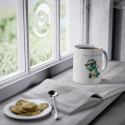 Mug personnalisable personnalisé Dinosaure Dab avec son prénom ou texte pour enfant et adulte