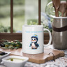 Mug personnalisable personnalisé Pingouin avec son prénom ou texte pour enfant et adulte