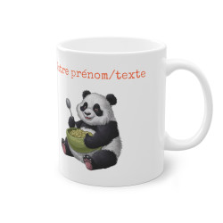 Mug personnalisable personnalisé Panda Céréales avec son prénom ou texte pour enfant ou adulte