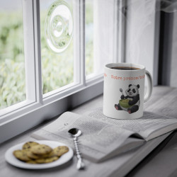 Mug personnalisable personnalisé Panda Céréales avec son prénom ou texte pour enfant ou adulte
