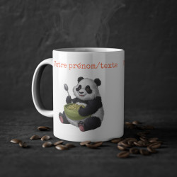 Mug personnalisable personnalisé Panda Céréales avec son prénom ou texte pour enfant ou adulte