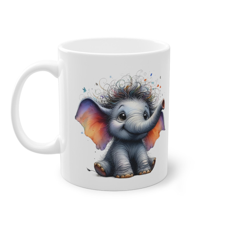 Mug éléphant papillon idée cadeau anniversaire adulte/enfant
