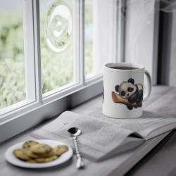 Mug Panda qui dort sur une branche idée cadeau travail bureau anniversaire enfant et adulte