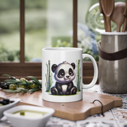Mug panda avec des bambous idée cadeau travail bureau anniversaire pour enfant et adulte