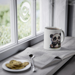 Mug Panda qui mange un bambou idée cadeau humour drôle amusant bureau travail anniversaire pour enfant et adulte