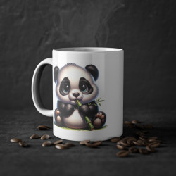 Mug Panda qui mange un bambou idée cadeau humour drôle amusant bureau travail anniversaire pour enfant et adulte
