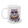 Mug Chat qui lit un livre idée cadeau humour drôle amusant fun travail bureau lecture pour enfant et adulte