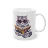 Mug Chat qui lit un livre idée cadeau humour drôle amusant fun travail bureau lecture pour enfant et adulte