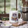 Mug Chat qui lit un livre idée cadeau humour drôle amusant fun travail bureau lecture pour enfant et adulte