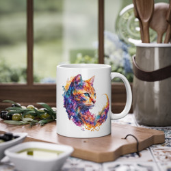 Mug Chat roux coloré idée cadeau bureau travail anniversaire pour enfant et adulte