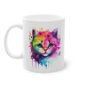 Mug Chat coloré fleurs idée cadeau bureau travail anniversaire pour adulte et enfant