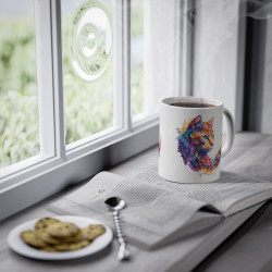 Mug Chat roux coloré idée cadeau bureau travail anniversaire pour enfant et adulte