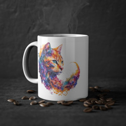 Mug Chat roux coloré idée cadeau bureau travail anniversaire pour enfant et adulte