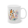 Mug Girafe coloré avec des fleurs idée cadeau bureau travail anniversaire pour adulte et enfant
