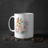 Mug Girafe coloré avec des fleurs idée cadeau bureau travail anniversaire pour adulte et enfant
