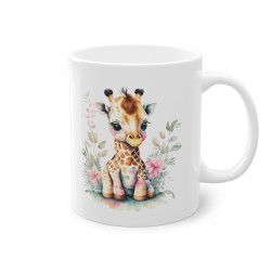 Mug bébé Girafe fleur coloré idée cadeau bureau travail anniversaire pour enfant et adulte