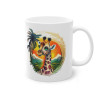 Mug Girafe plantes tropicales idée cadeau bureau travail anniversaire pour enfant et adulte