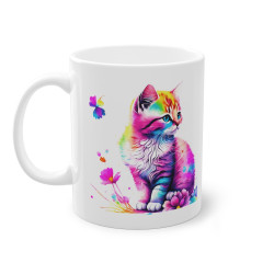 Mug chaton coloré papillon...