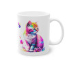 Mug chaton coloré papillon fleur idée cadeau bureau travail anniversaire pour adulte et enfant