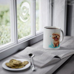 Mug chien avec des coeurs idée cadeau travail bureau anniversaire pour enfant et adulte