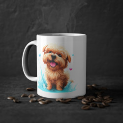 Mug chien avec des coeurs idée cadeau travail bureau anniversaire pour enfant et adulte