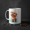 Mug chien avec des coeurs idée cadeau travail bureau anniversaire pour enfant et adulte