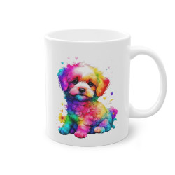 Mug petit chien coloré idée cadeau bureau travail pour enfant et adulte