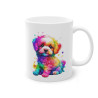 Mug petit chien coloré idée cadeau bureau travail pour enfant et adulte