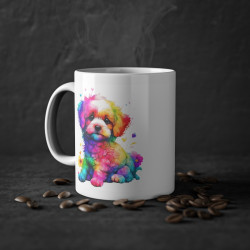 Mug petit chien coloré idée cadeau bureau travail pour enfant et adulte