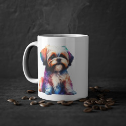 Mug Chien Shih Tzu assis coloré idée cadeau travail bureau pour enfant et adulte