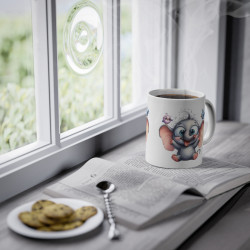 Mug éléphant avec des oiseaux idée cadeau humour drôle anniversaire