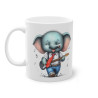 Mug éléphant avec une guitare idée cadeau humour drôle amusant pour enfant et adulte