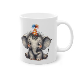 Mug éléphant chapeau anniversaire idée cadeau anniversaire drôle amusant