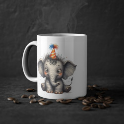 Mug éléphant chapeau anniversaire idée cadeau anniversaire drôle amusant