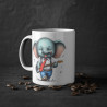 Mug éléphant avec une guitare idée cadeau humour drôle amusant pour enfant et adulte