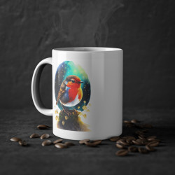 Mug Tasse à café  Oiseau Rouge-gorge idée cadeau anniversaire bureau travail pour enfant et adulte