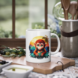 Mug Tasse à café Singe plante tropicale idée cadeau anniversaire travail bureau pour enfant et adulte