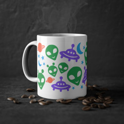 Mug Tasse à café Alien extraterrestre Ovni soucoupe idée cadeau anniversaire travail bureau pour enfant et adulte