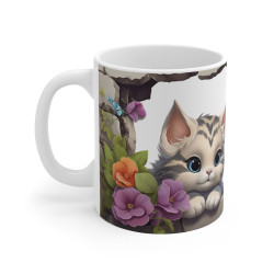 Mug Tasse à café chat mignon idée cadeau humour drôle rigolo fun travail bureau pour adulte et enfant