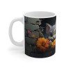 Mug Tasse à café chat fleurs amusant idée cadeau humour drôle rigolo fun travail bureau pour adulte et enfant