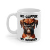 Mug Tasse à café Chien No coffee no workee amusant idée cadeau humour drôle rigolo fun travail bureau pour adulte et enfant