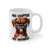 Mug Tasse à café Chien No coffee no workee amusant idée cadeau humour drôle rigolo fun travail bureau pour adulte et enfant