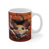 Mug Tasse à café Souris mur de brique  amusant idée cadeau humour drôle rigolo fun travail bureau pour adulte et enfant