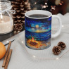 Mug Tasse à café feu de camp couché de soleil  amusant idée cadeau humour drôle rigolo fun travail bureau pour adulte et enfant