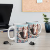 Mug Tasse à café Cheval fleurs   amusant idée cadeau humour drôle rigolo fun travail bureau pour adulte et enfant