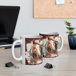 Mug Tasse à café Cheval dans un mur de brique idée cadeau humour drôle rigolo fun travail bureau pour adulte et enfant