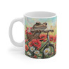 Mug Tasse à café Grenouille coquelicot  idée cadeau humour drôle rigolo fun travail bureau pour adulte et enfant